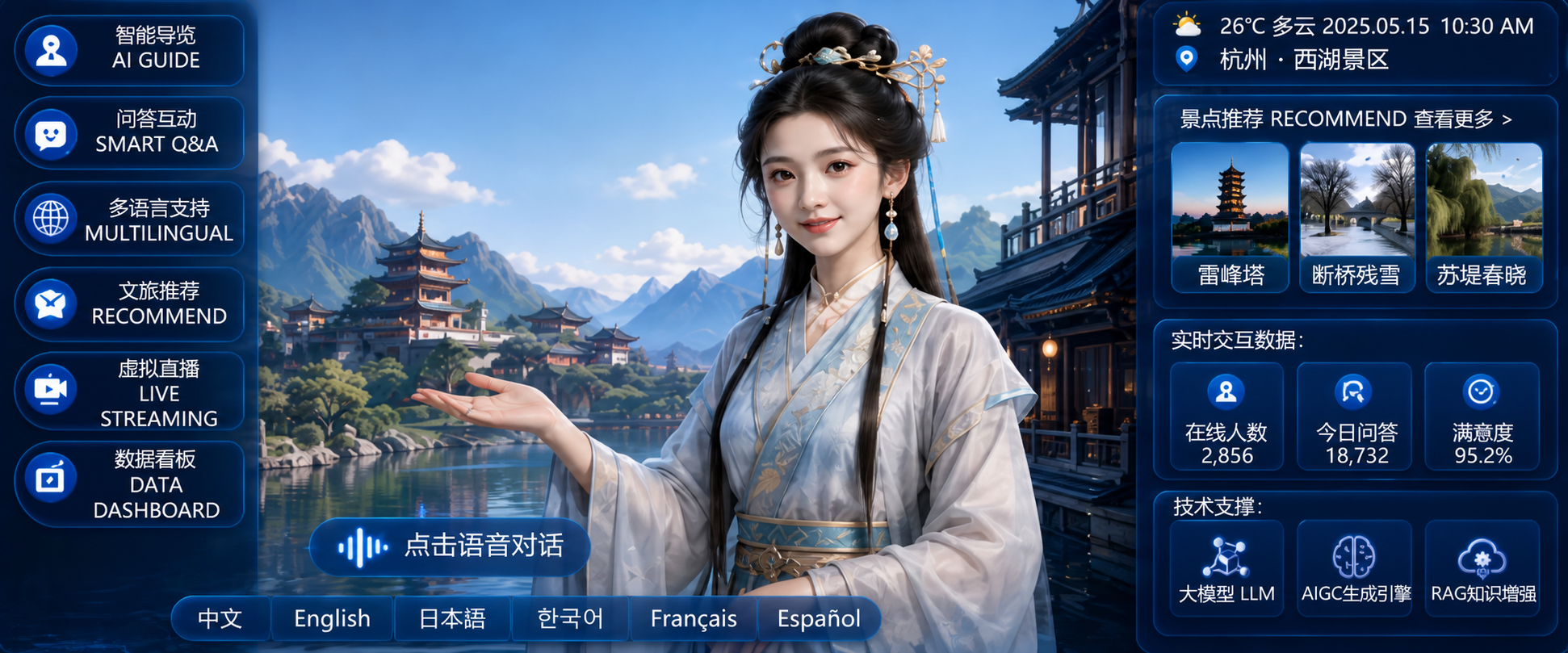 文旅數字人智能導覽平台界面